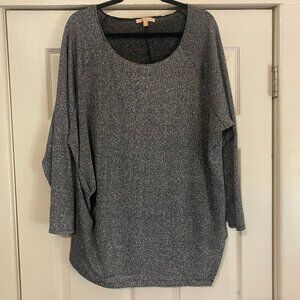 GIBSON LATIMER* 2X* WOMEN'S PLUS SILVER/GRAY GLITTER BLOUSE/ EXCELLENT PRELOVED